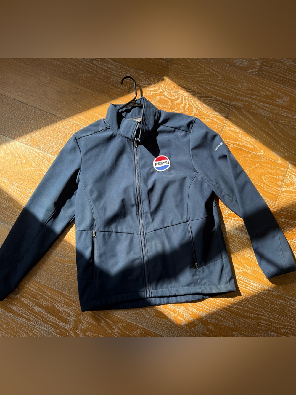 Eddie Bauer Soft Shell Pepsi Branded Navy Jacket Size Large